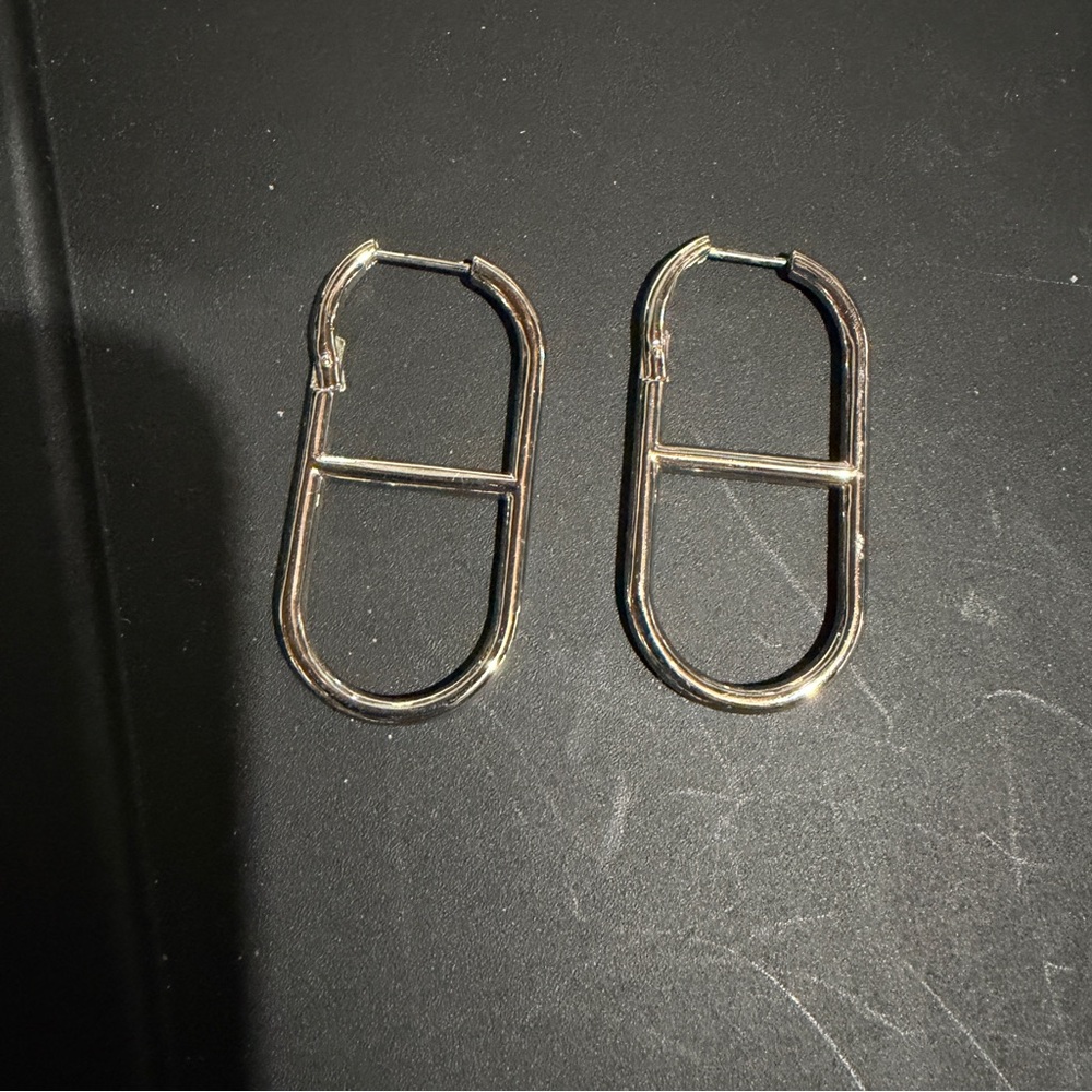 Silver Loop Earrings - image 2